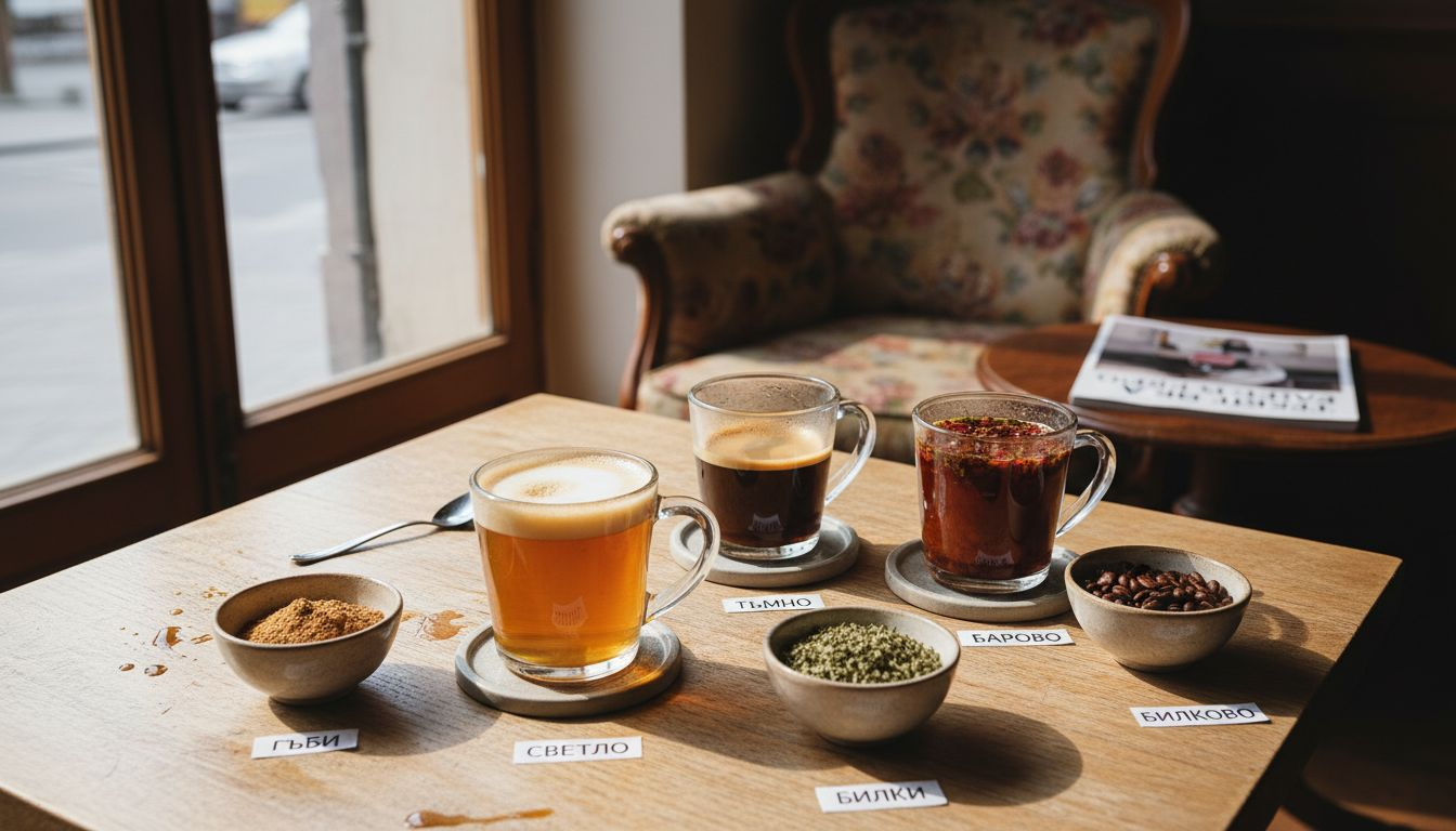 Бариста представя три вида здравословно кафе