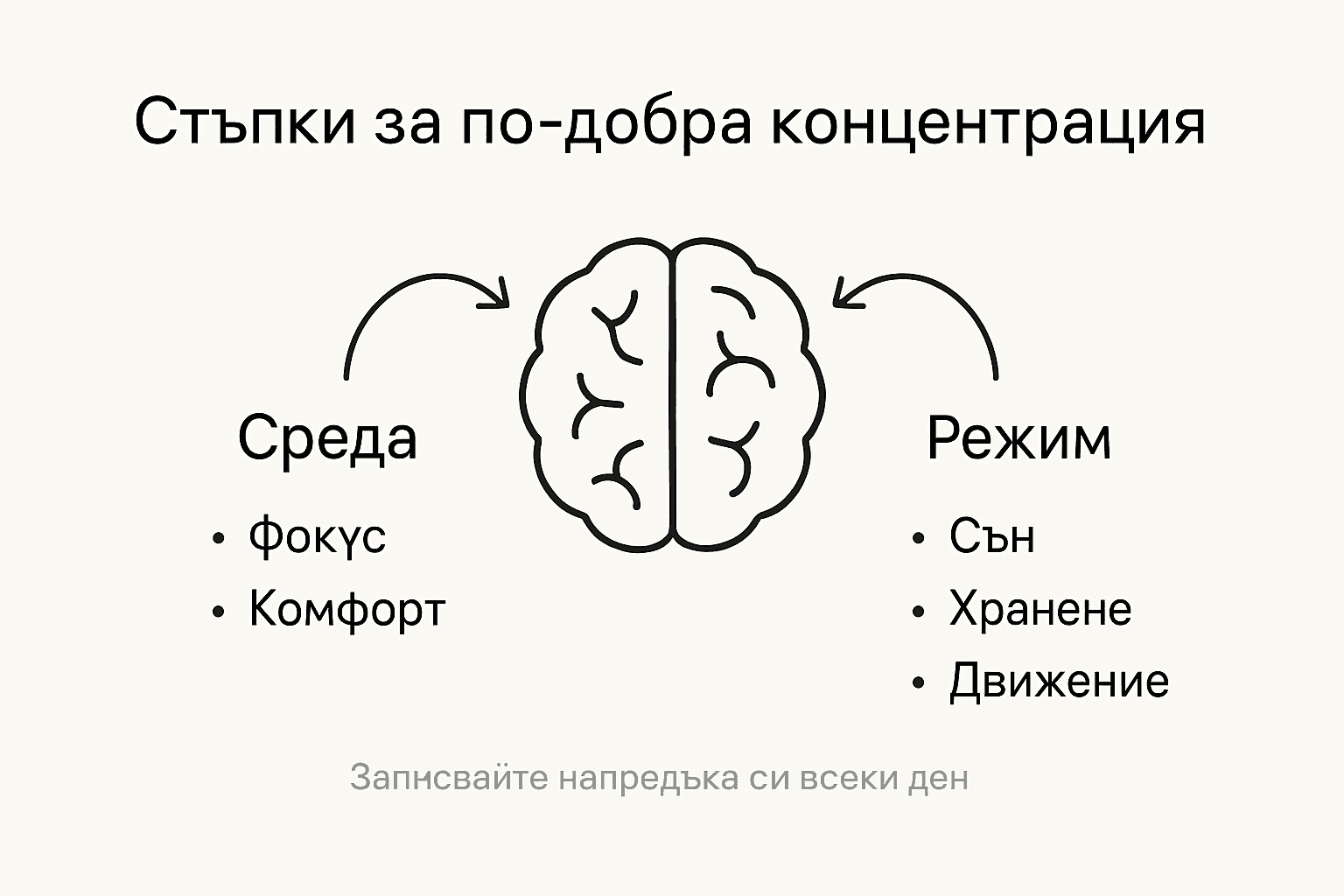 Инфографика с полезни съвети как да подобрим концентрацията си