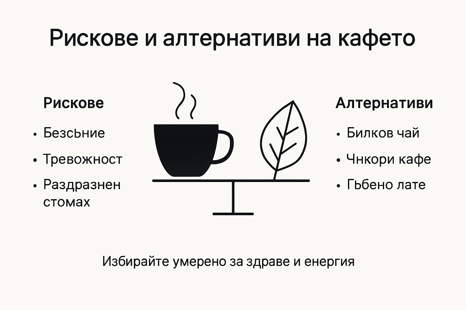 Инфографика: На какво да внимаваме с кафето и с какво можем да го заменим