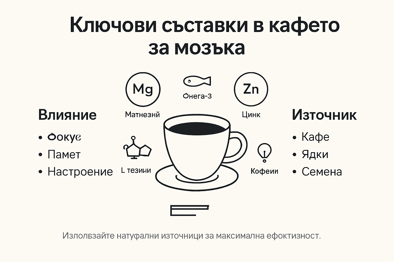 Инфографика: Какво се крие в кафето за мозъка и как ни влияе
