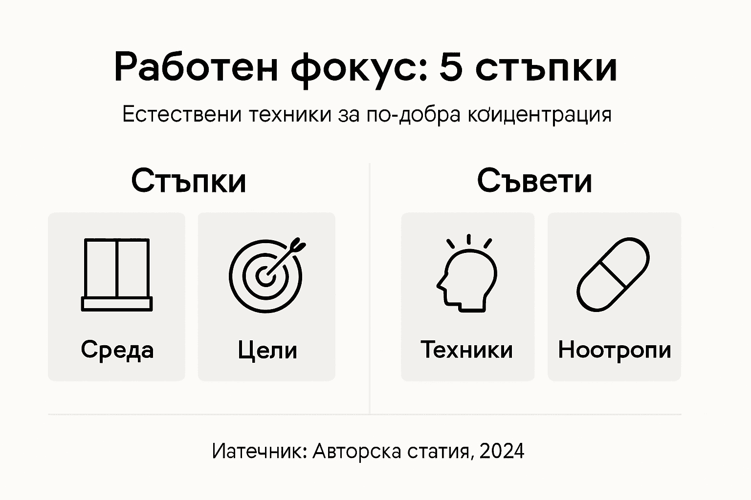 Инфографика: Как да подобрим концентрацията си на работа – стъпка по стъпка