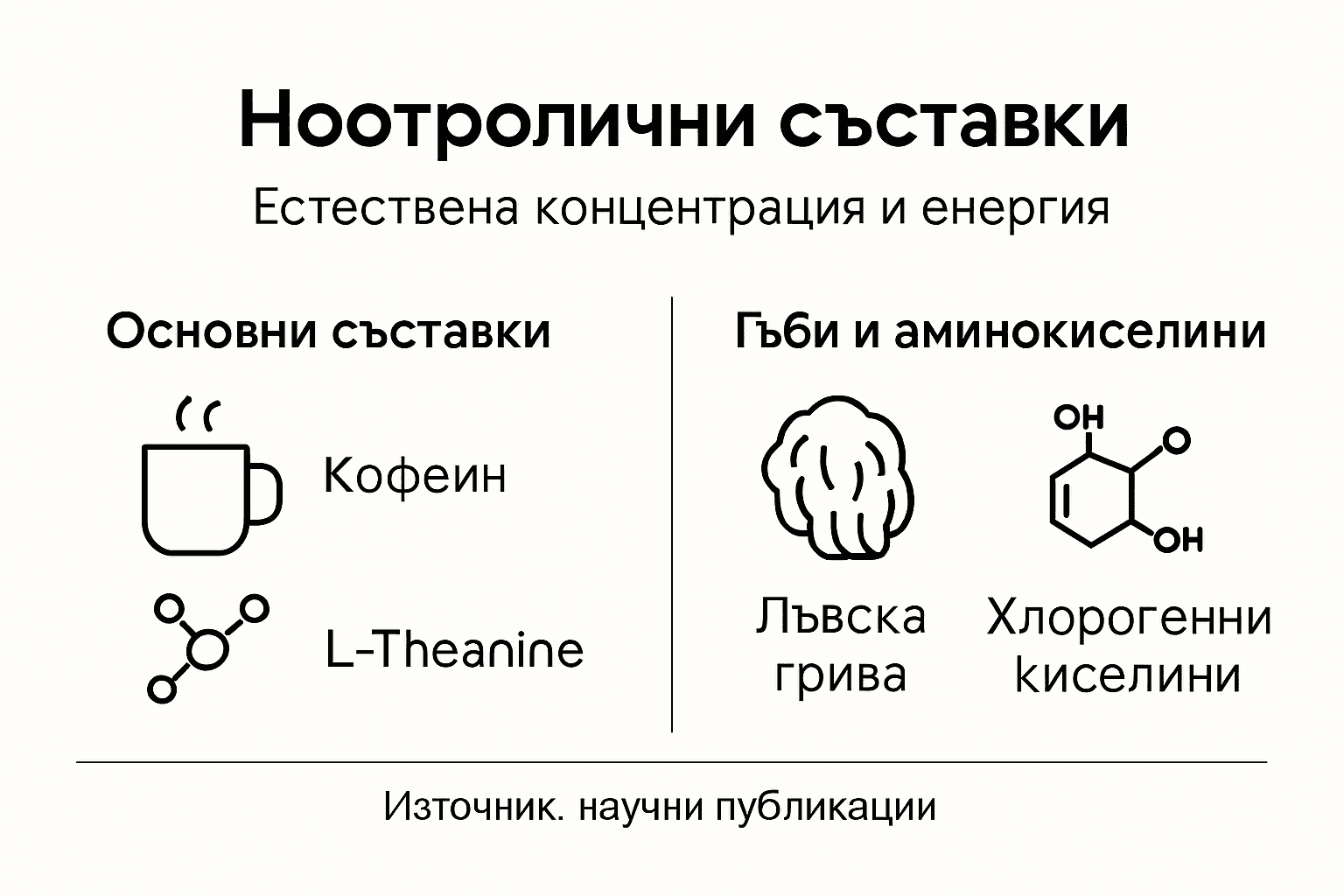 Инфографика: кои са основните ноотропици в кафето