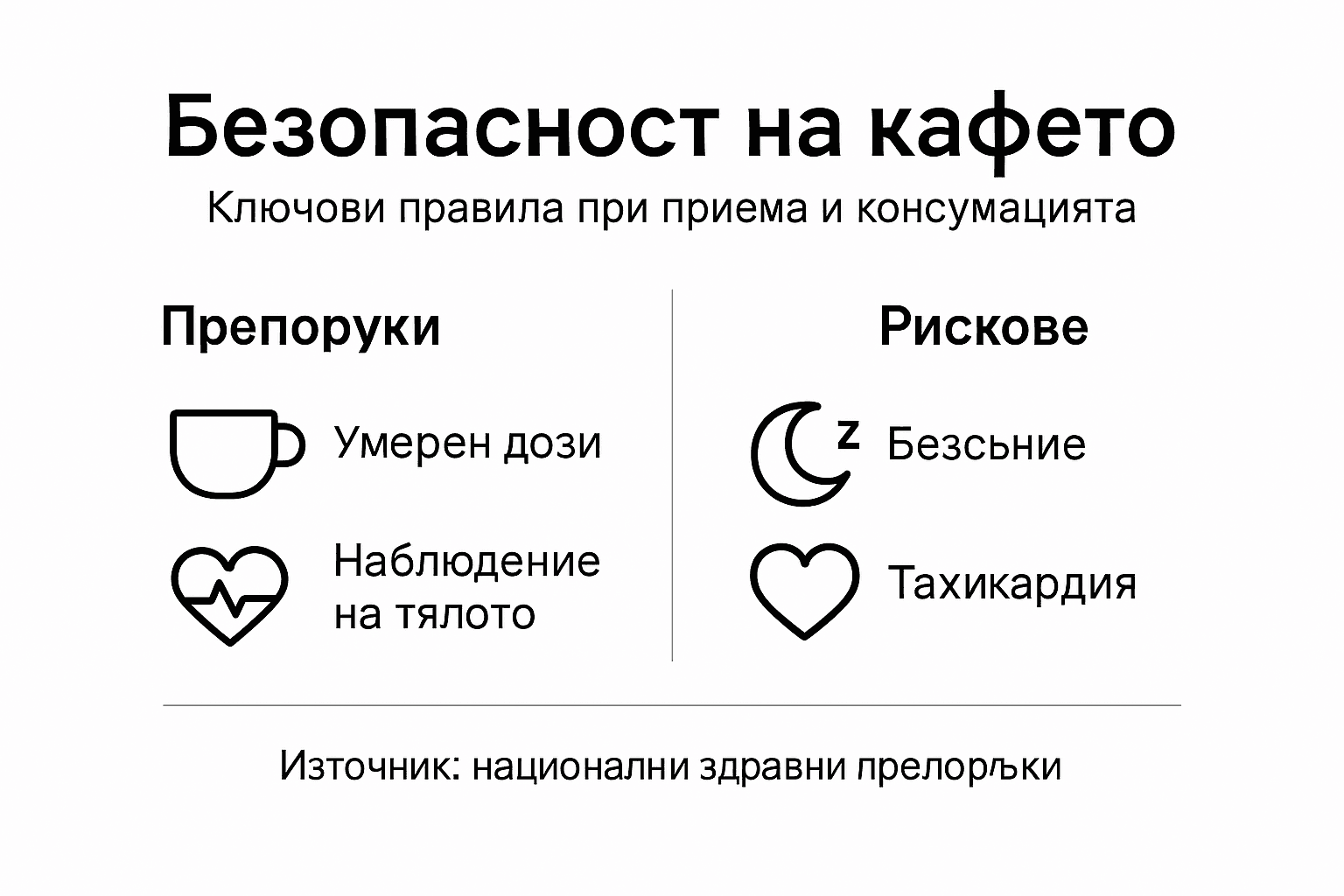 Инфографика: Как да консумираме кафето безопасно и разумно