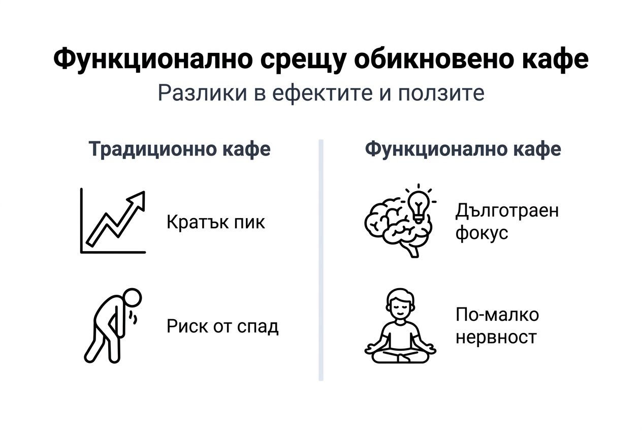 Инфографика: Какви са предимствата на функционалното кафе спрямо обикновеното
