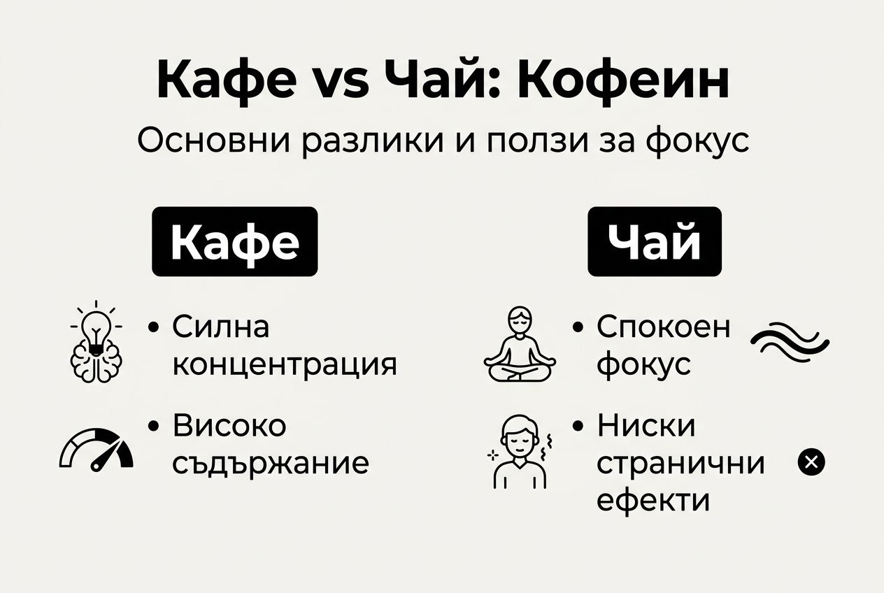 Инфографика: Основни разлики между кафе и чай