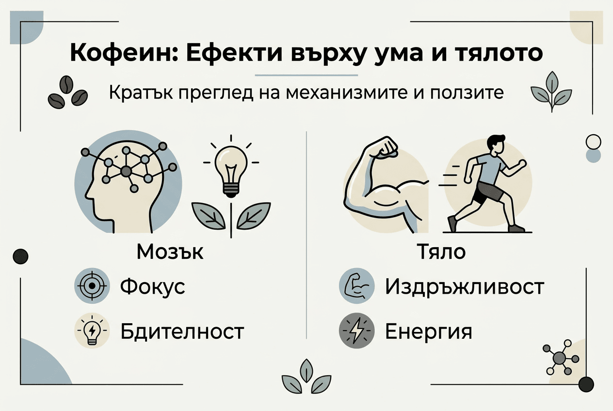 Инфографика: основни влияния на кофеина върху организма