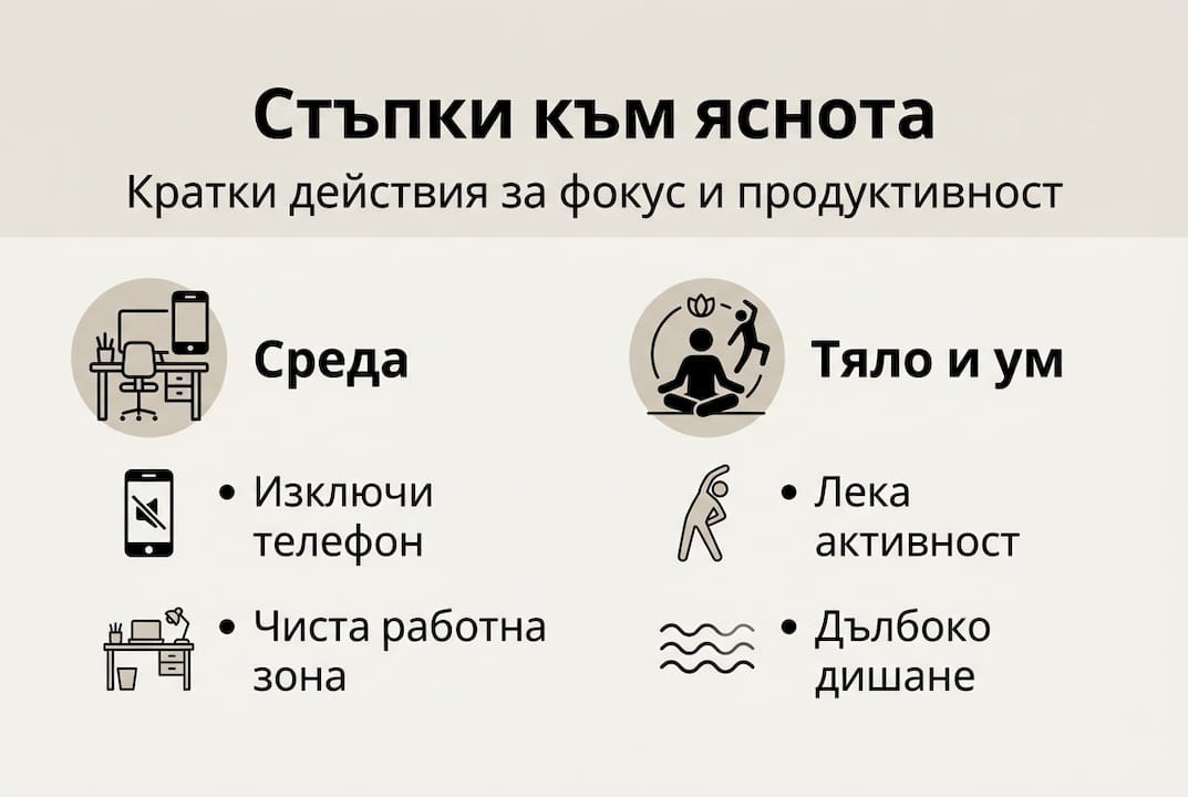 Инфографика: основни стъпки към яснота на мисълта