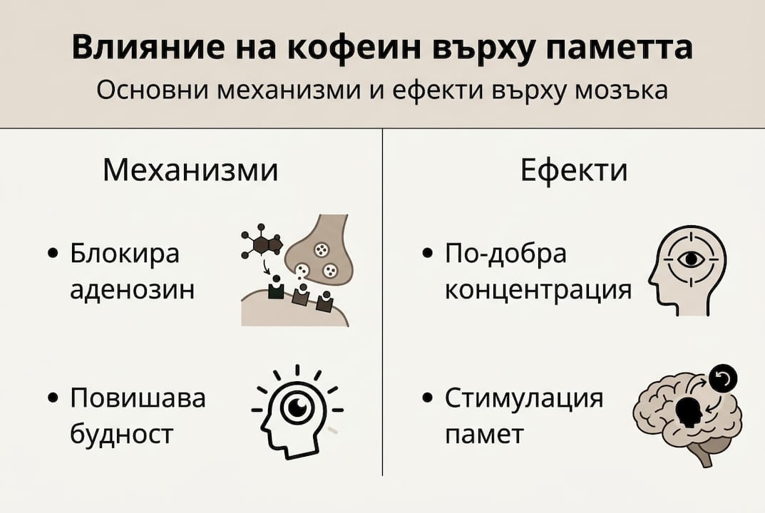 Инфографика: Как влияе кофеинът на паметта ни