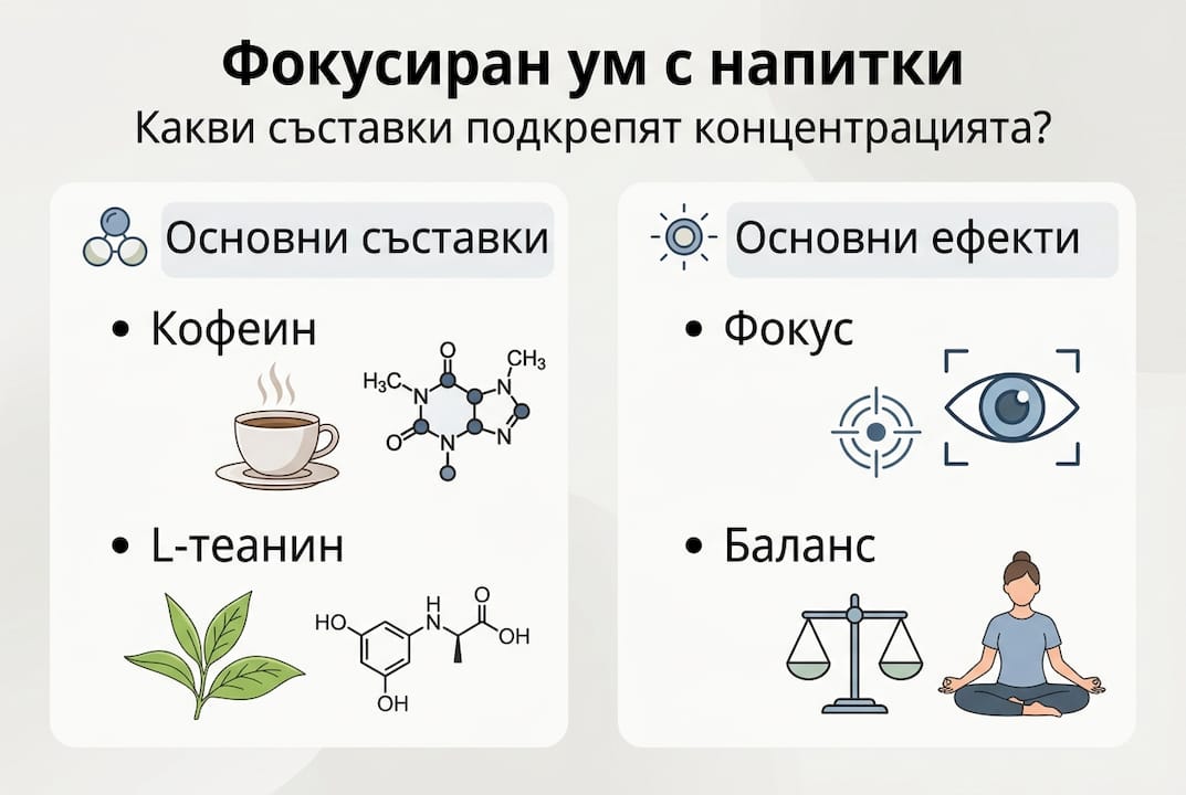 Визуално ръководство за съставките и въздействието на различните напитки