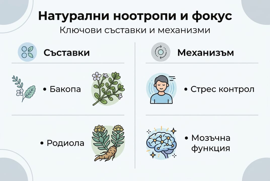 Инфографика: Как действат естествените ноотропи