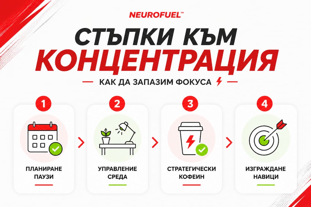 Инфографика: практически стъпки за по-добра концентрация