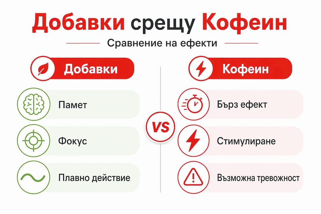 Инфографика: Кое е по-добро за енергия – хранителните добавки или кафето?