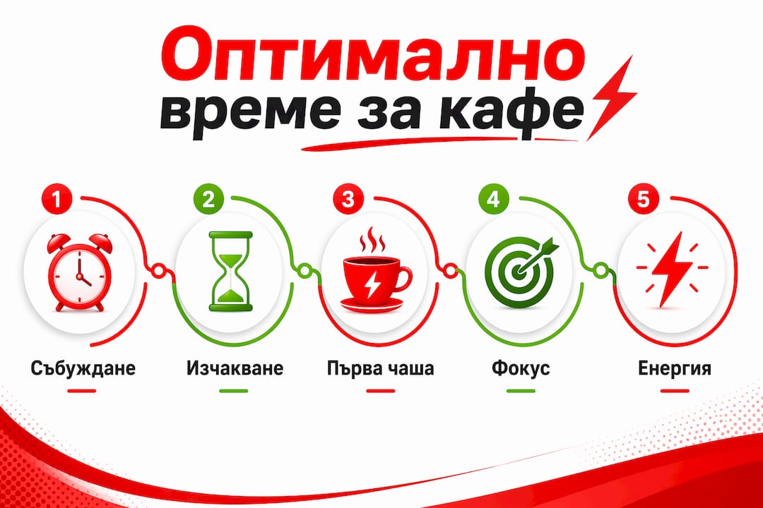 Инфографика: Кога е най-подходящото време да пием кафе и какви са ползите за здравето