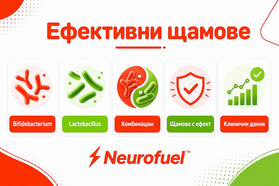Инфографика: Топ пробиотични щамове с ползи за психичното здраве