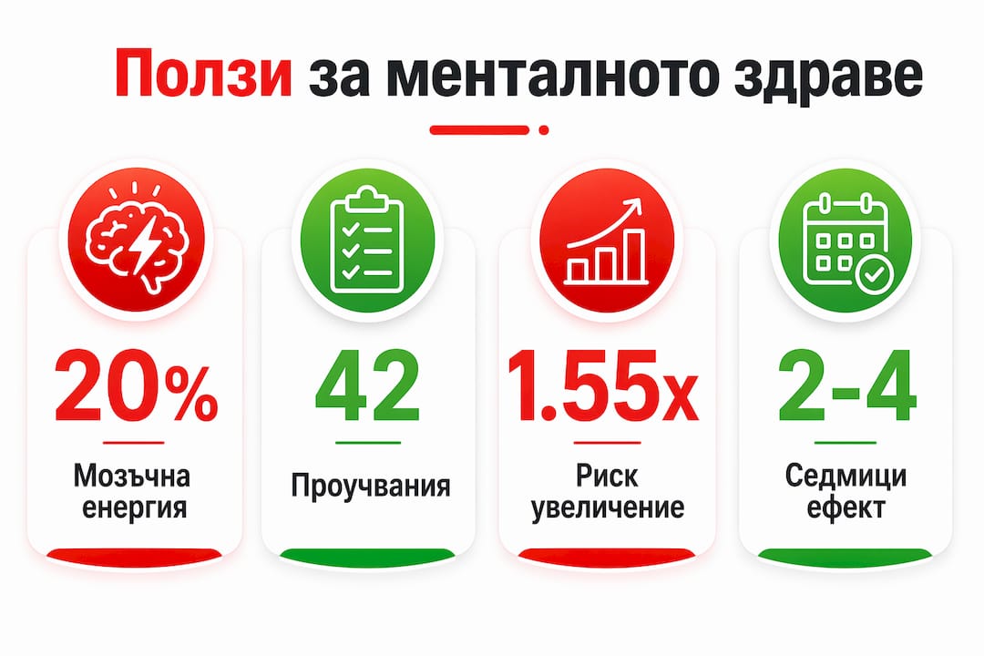 Инфографика с най-важните факти и числа за връзката между храненето и психичното здраве