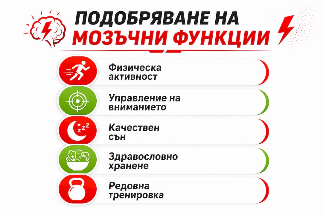 Инфографика с практични съвети как да подобрим работата на мозъка