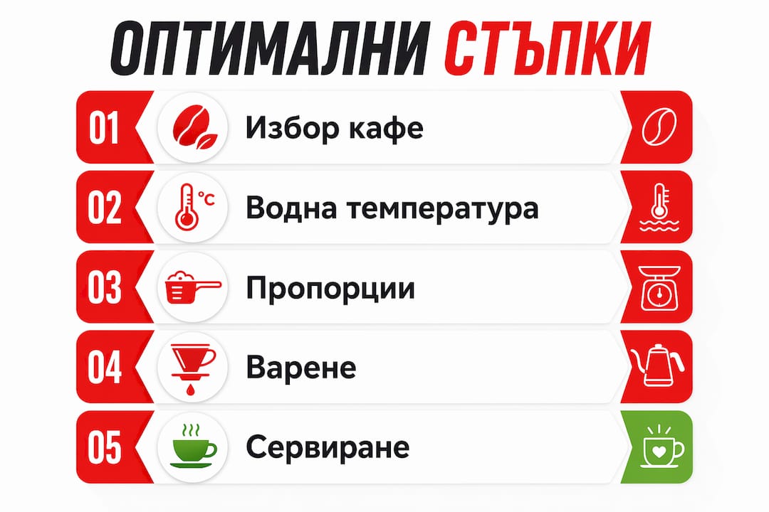 Инфографика: как да си направим перфектното кафе стъпка по стъпка