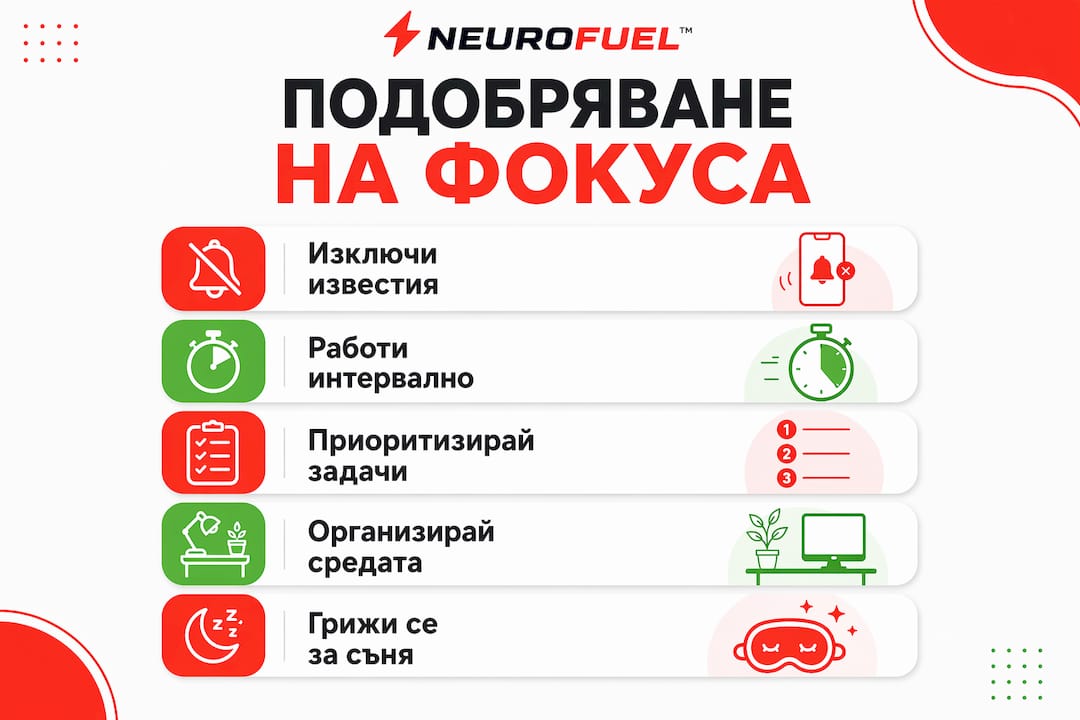 Инфографика: Пет изпитани начина да подобрим концентрацията си