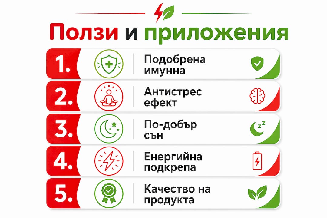Инфографика, която представя основните ползи и разнообразните начини на използване на гъбата рейши