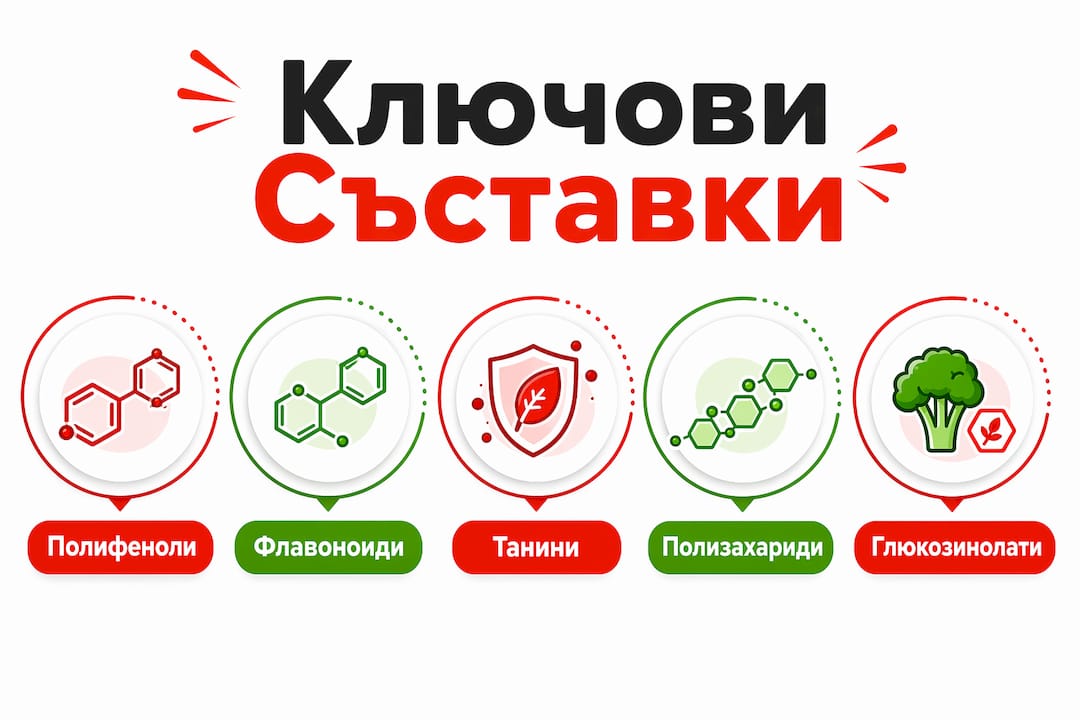 Визуализация на основните съставки в биоактивните екстракти