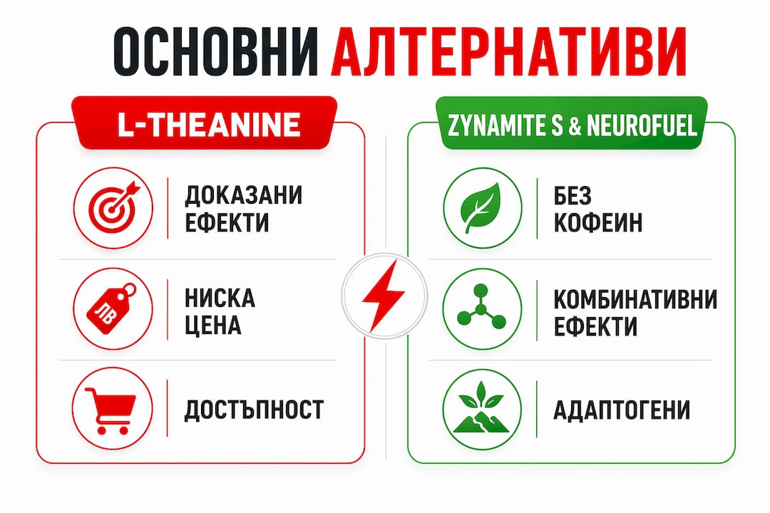 Инфографика, която показва кои са най-популярните варианти за повишаване на умствената енергия и ги сравнява един до друг.