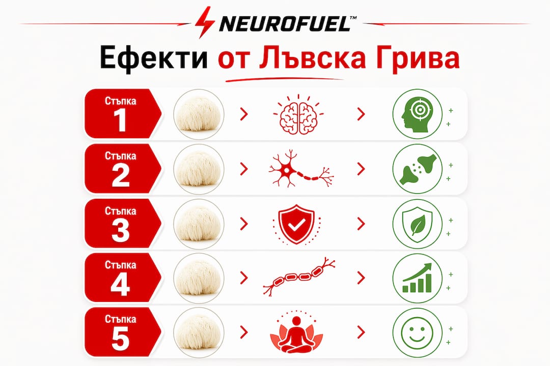 Инфографика: Как гъбата Лъвска грива влияе на мозъка ни
