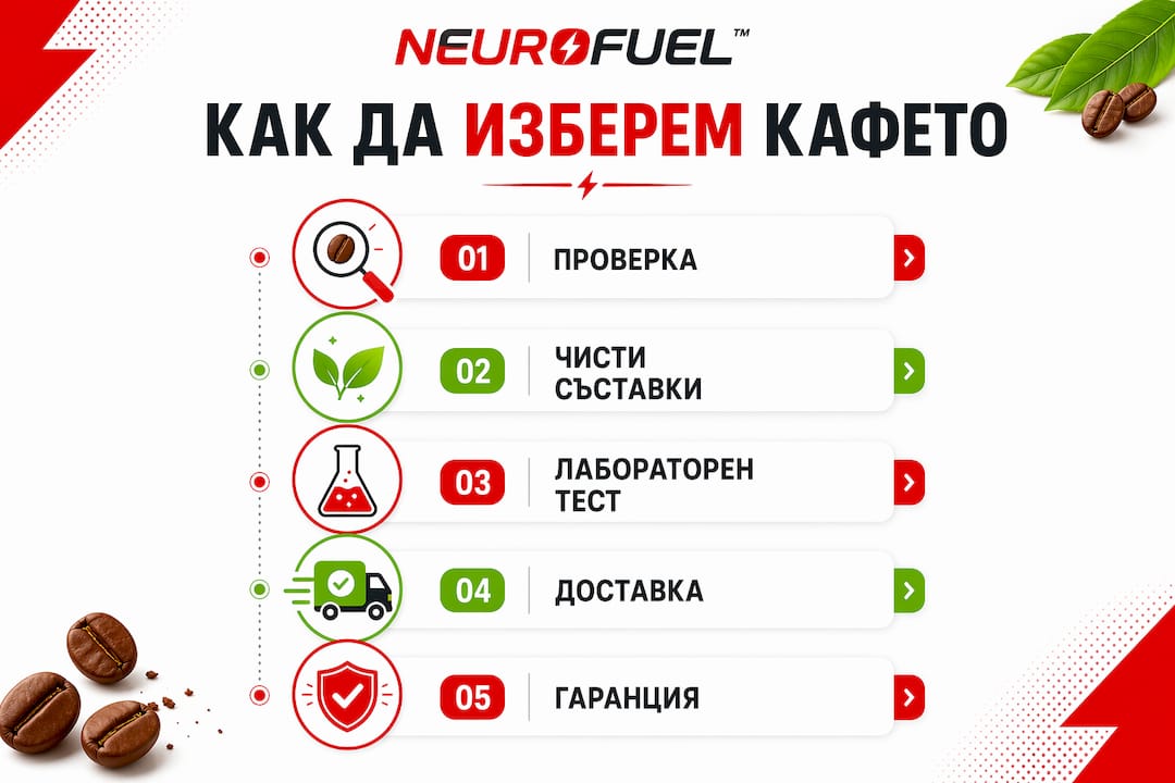Инфографика: 5 лесни стъпки как да изберете чисто кафе – без захар и изкуствени добавки