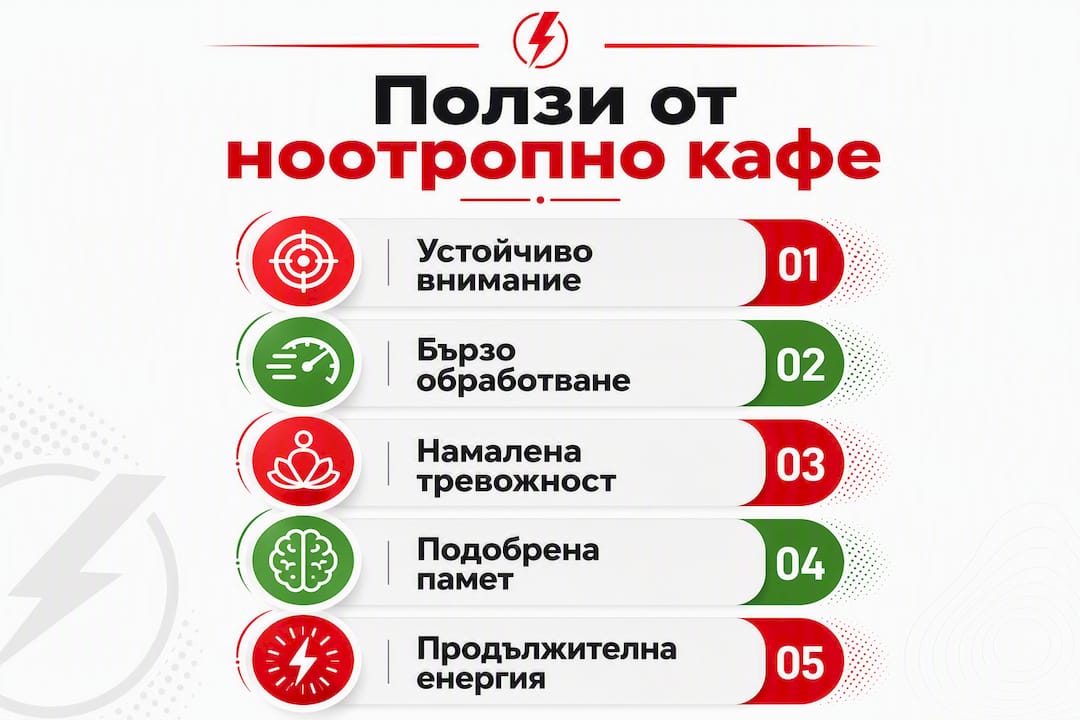 Инфографика: пет причини защо кафето с ноотропи е полезно за теб