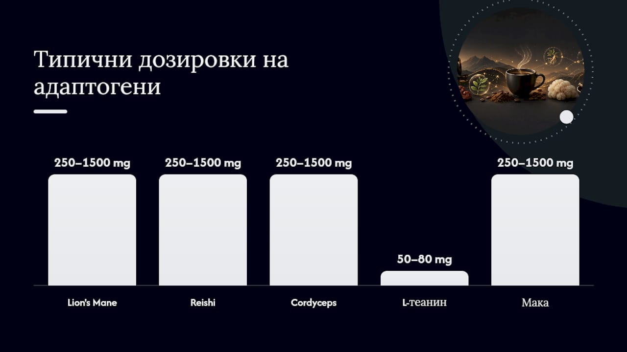 Схематично представяне на адаптогените и тяхното въздействие върху организма