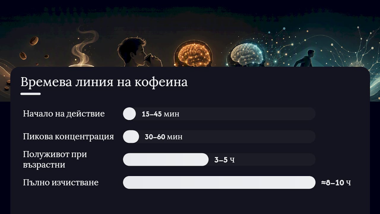 Как се усвоява и изхвърля кофеинът: хронология на действието му в организма