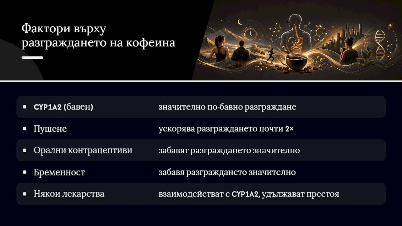 Фактори, които влияят на метаболизма на кофеина