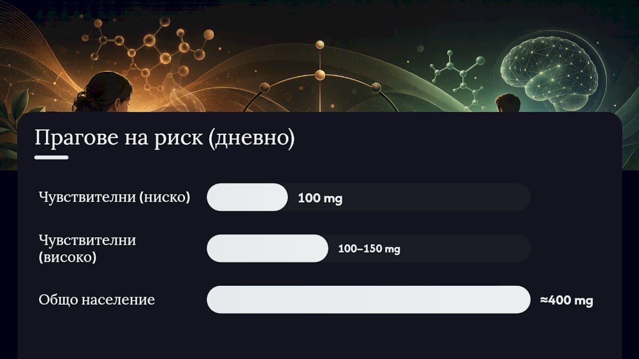 Връзката между кофеина и тревожността: колко е много — overview diagram