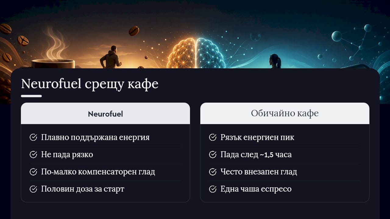 Опитайте Neurofuel™️ без резките спадове на обичайното кафе — overview diagram