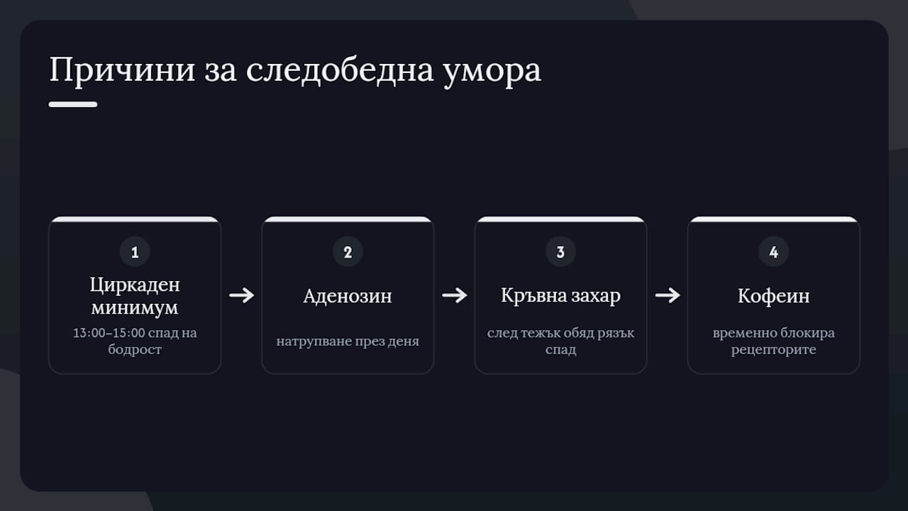 Три причини за умората през следобеда