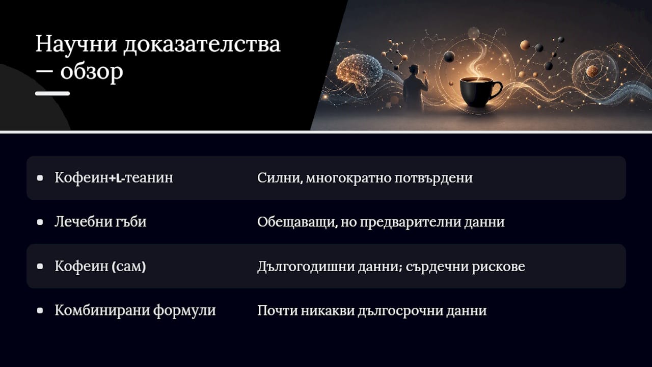 Научните доказателства: какво е сигурно и какво не — overview diagram