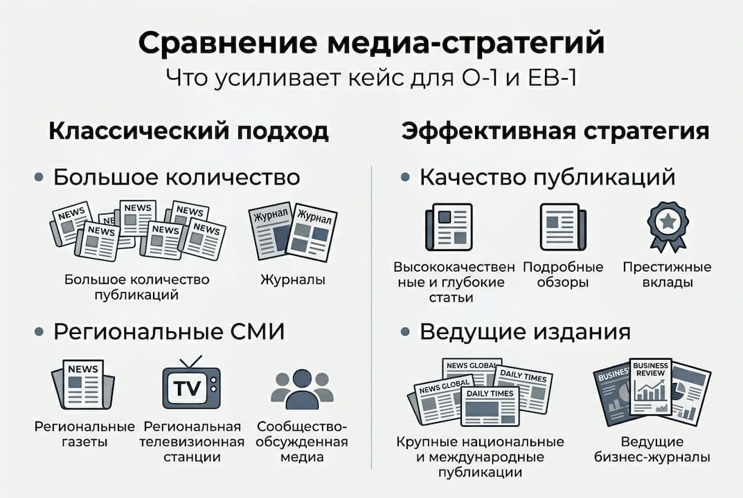 Инфографика: сравниваем две медиастратегии