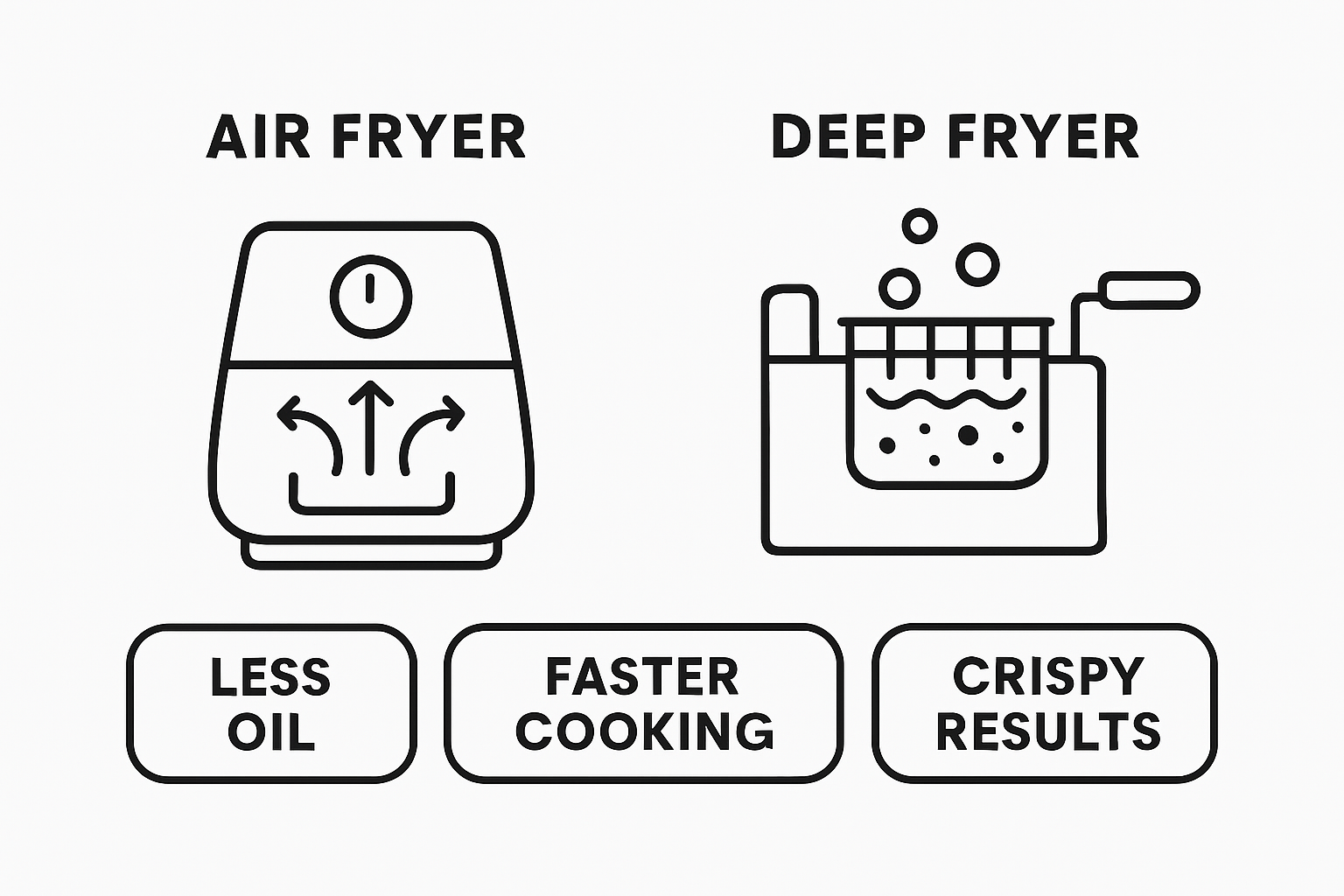 Air fryer versus deep fryer infographic