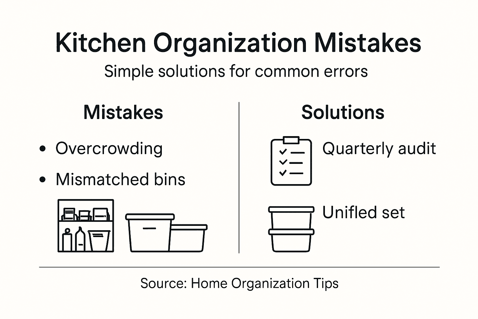 Infographic of kitchen mistakes and solutions