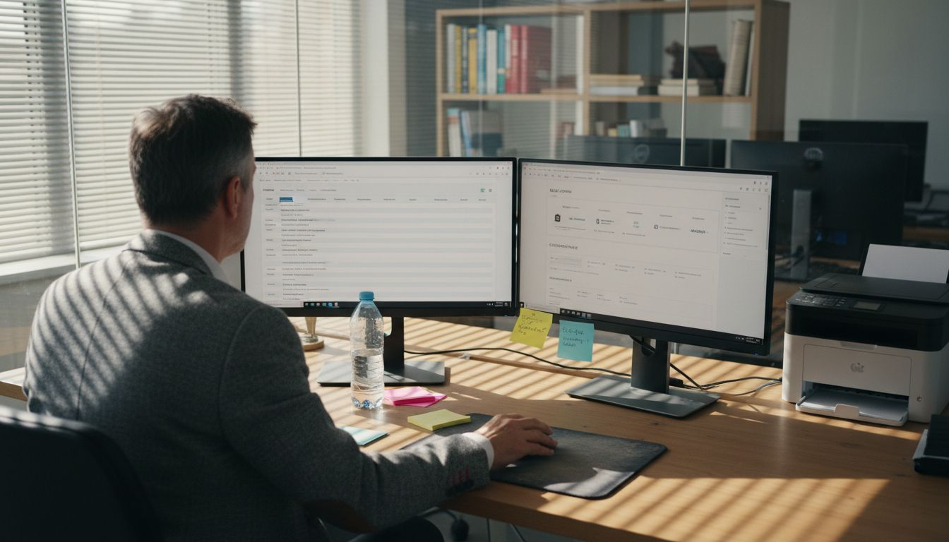 Manager comparing ecommerce platform features