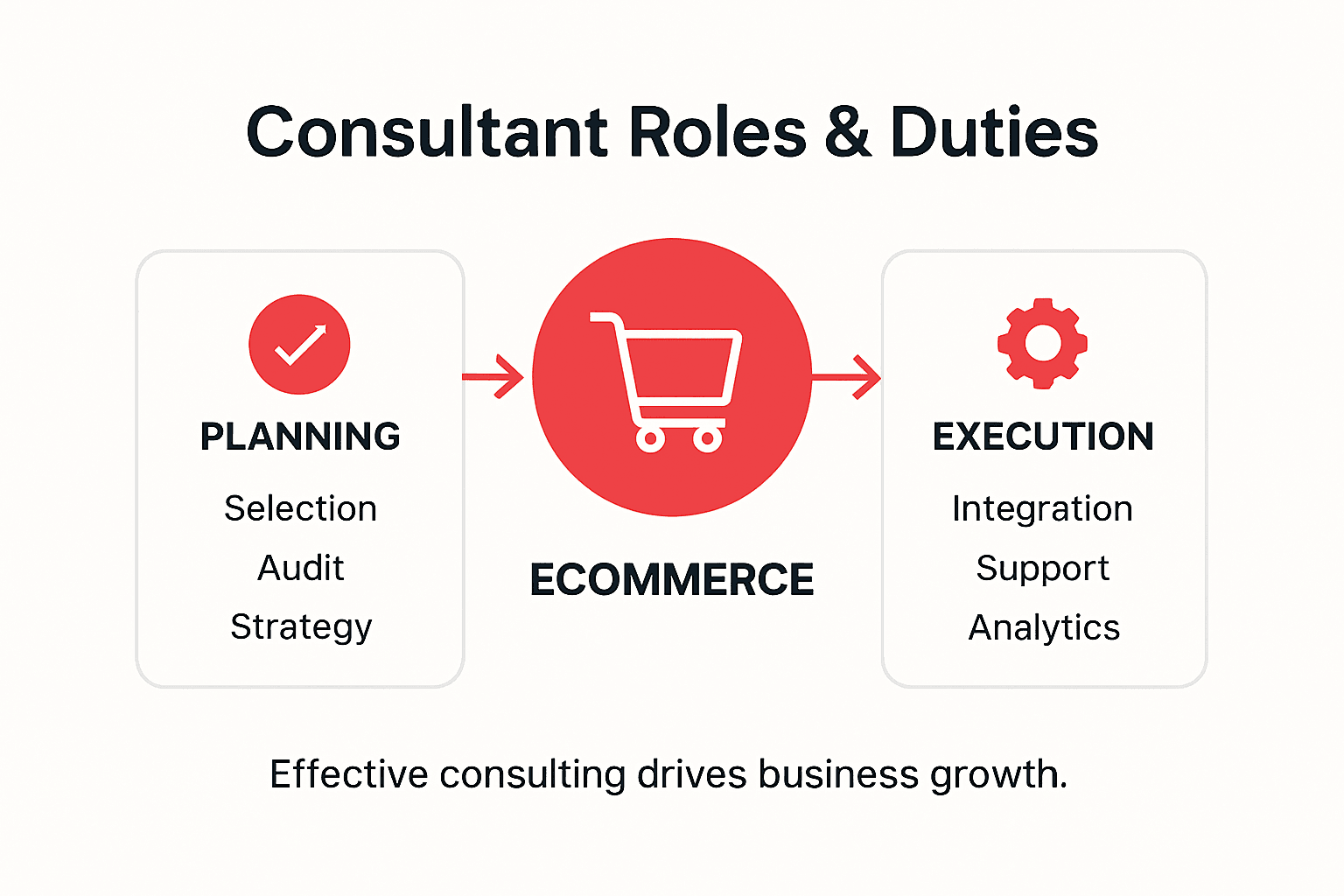 Infographic summarizing core consultant duties