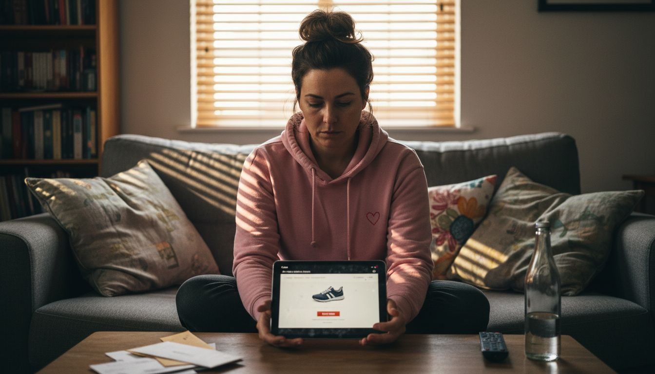 Customer browsing online shop at home