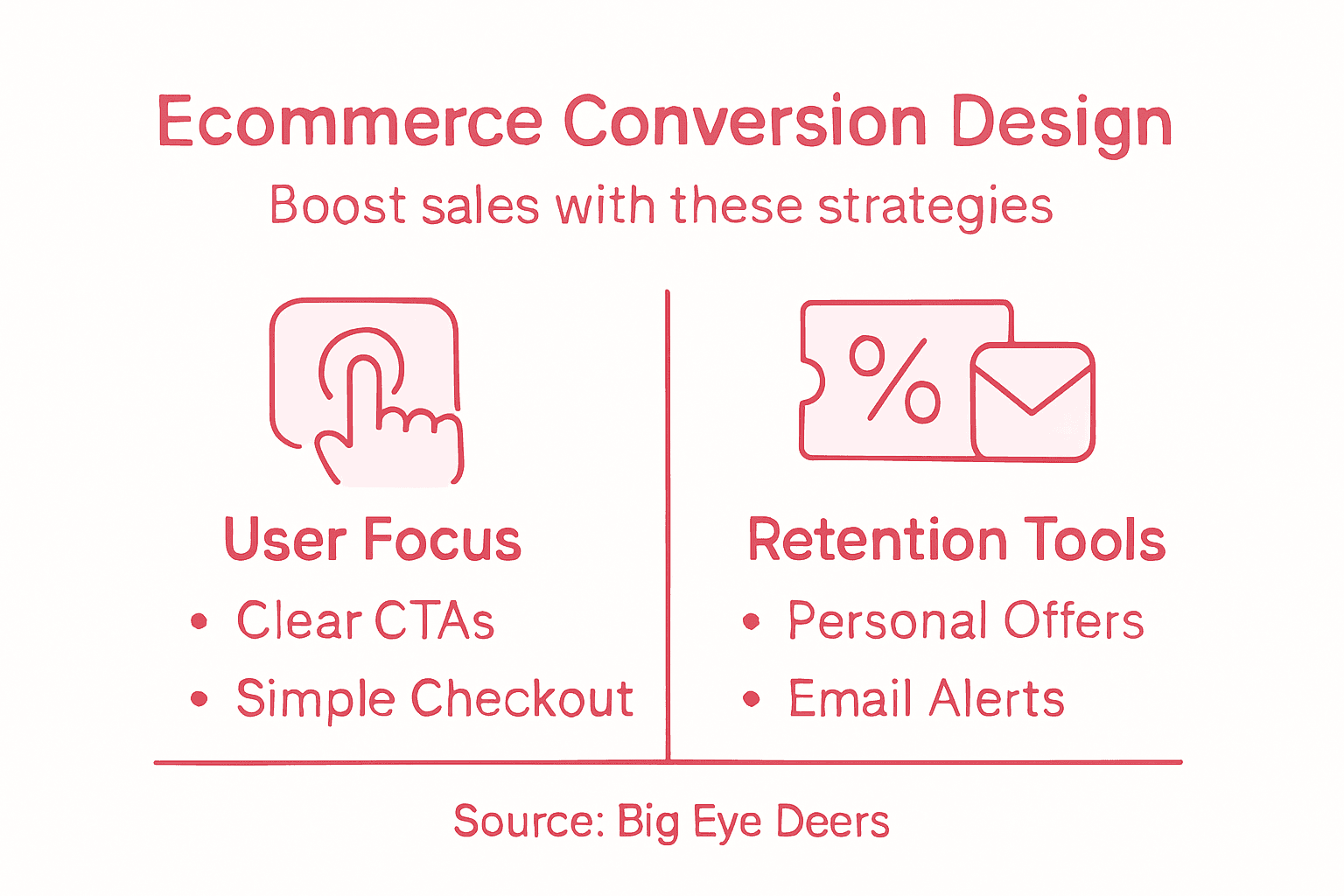 Infographic showing ecommerce conversion success keys