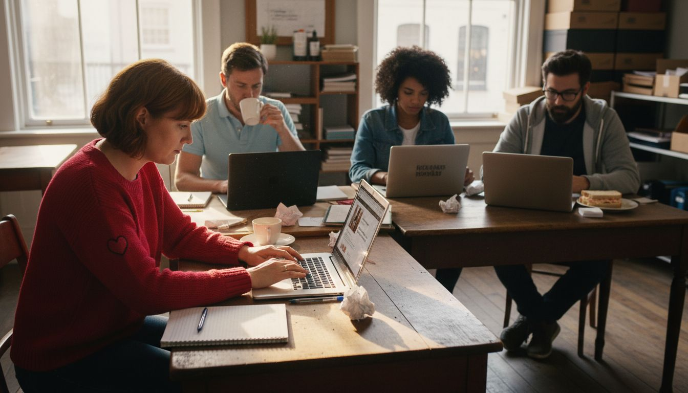 Diverse group of shoppers using ecommerce