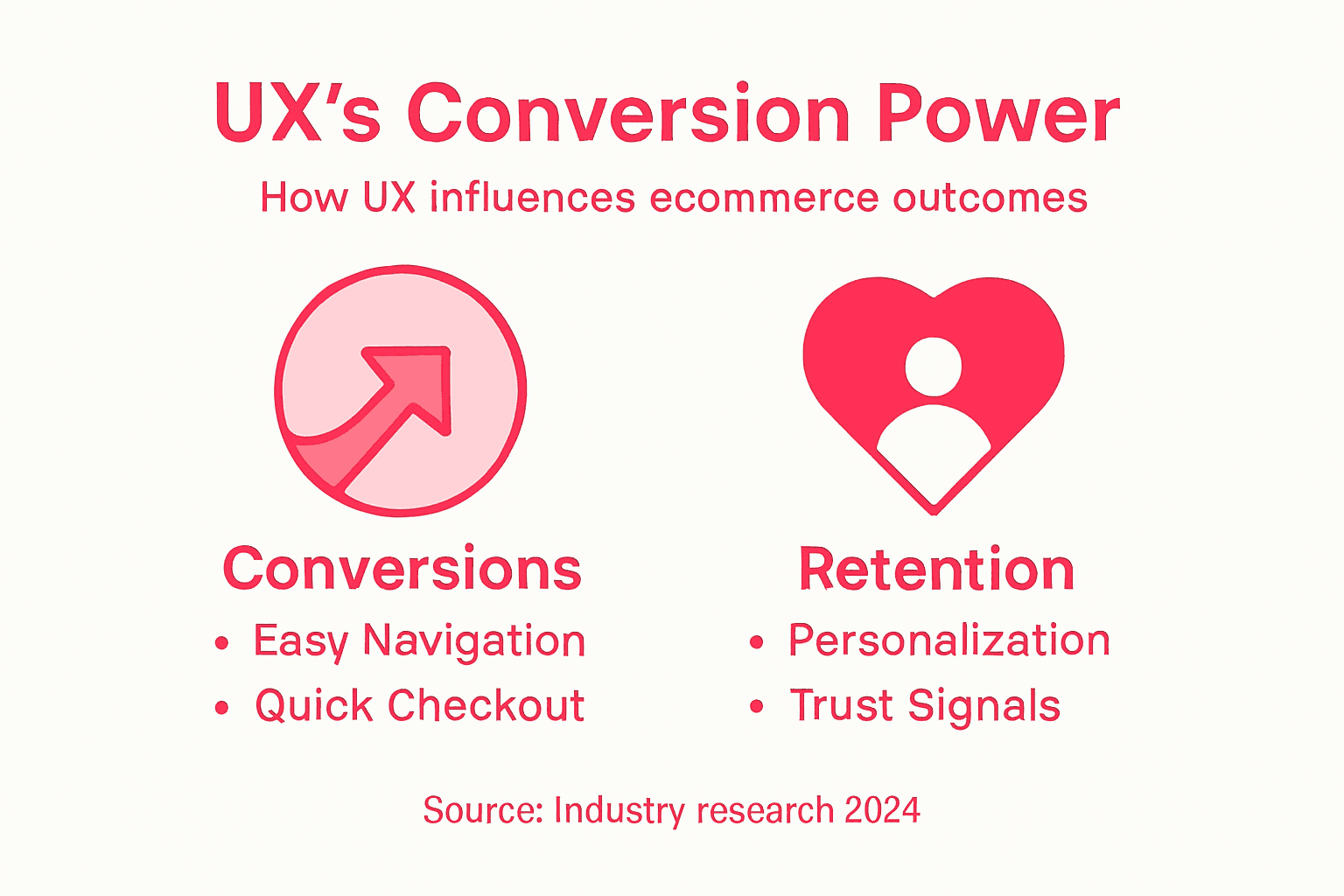 Infographic showing UX impact on conversion and retention