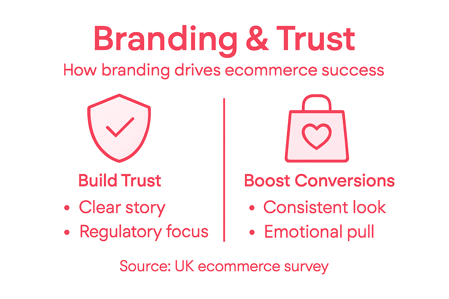 Infographic showing branding’s link to trust, conversion