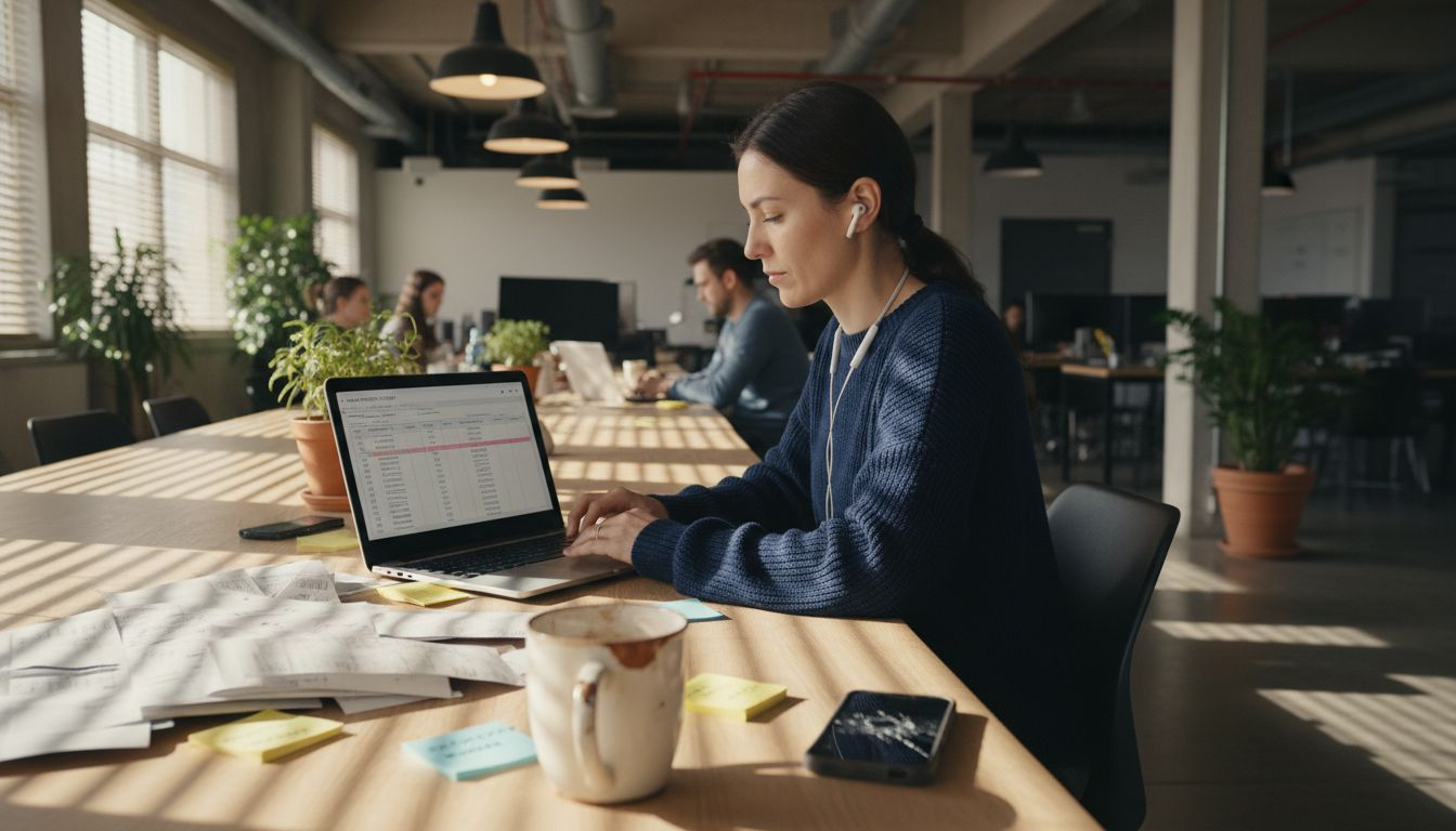 Woman monitoring ecommerce with cloud dashboard
