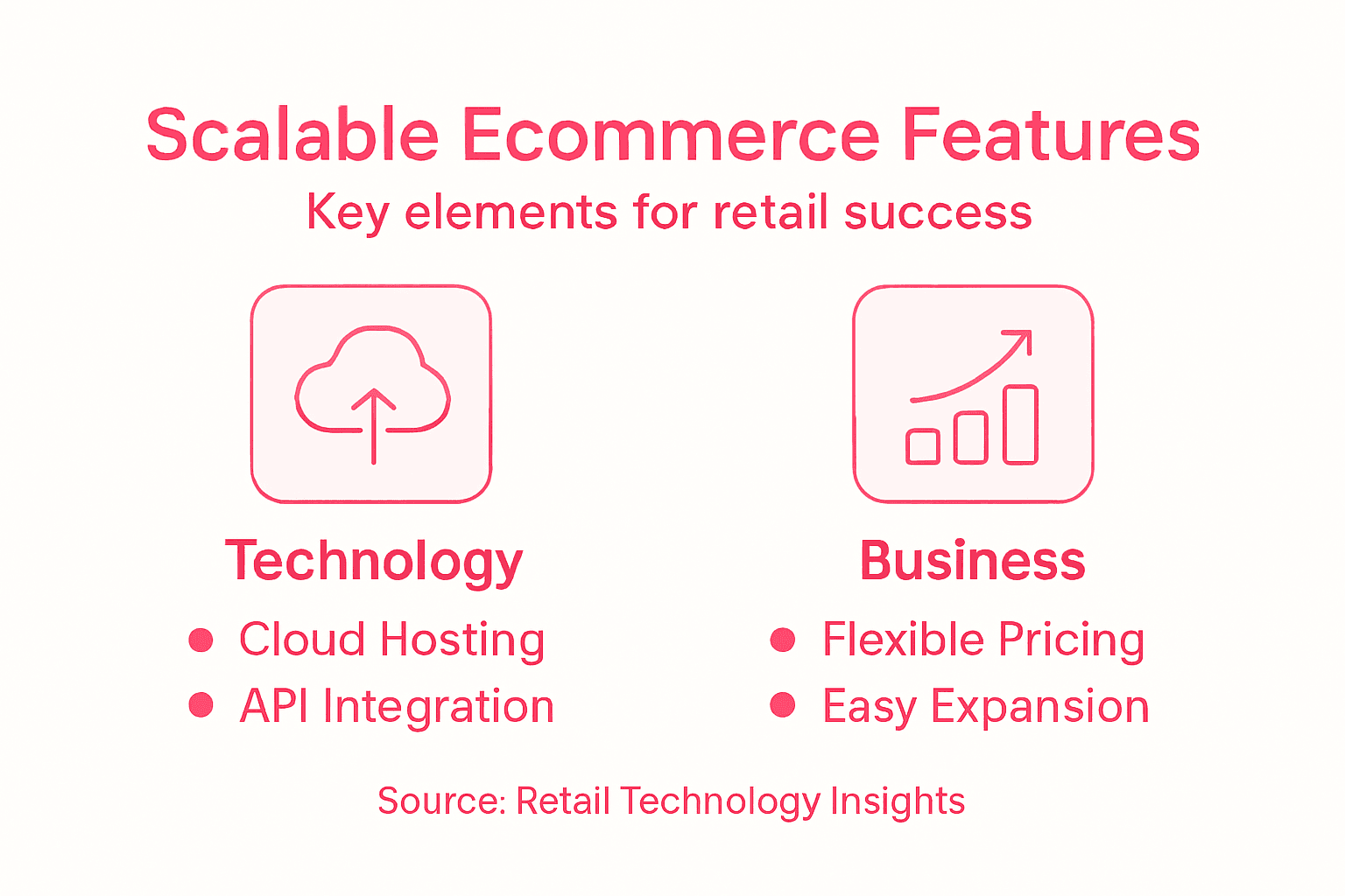 Infographic highlighting scalable ecommerce features