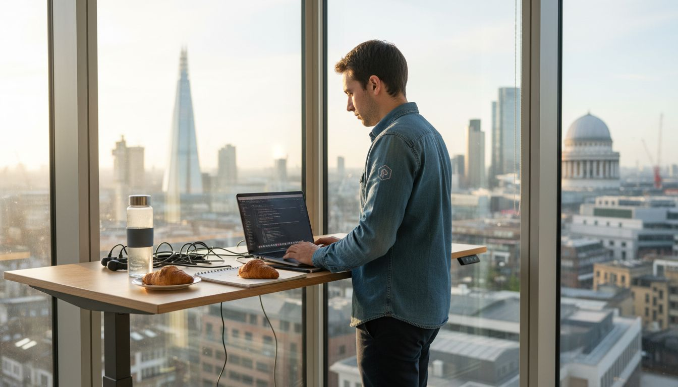 Web developer working in London ecommerce office