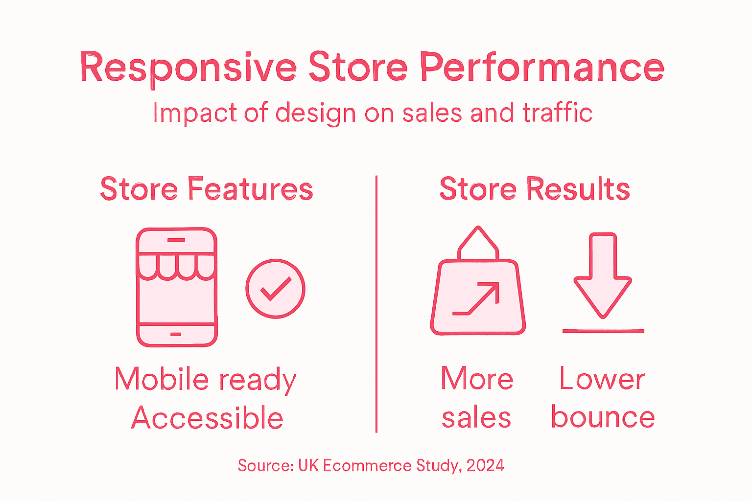 Infographic showing responsive design and sales impact