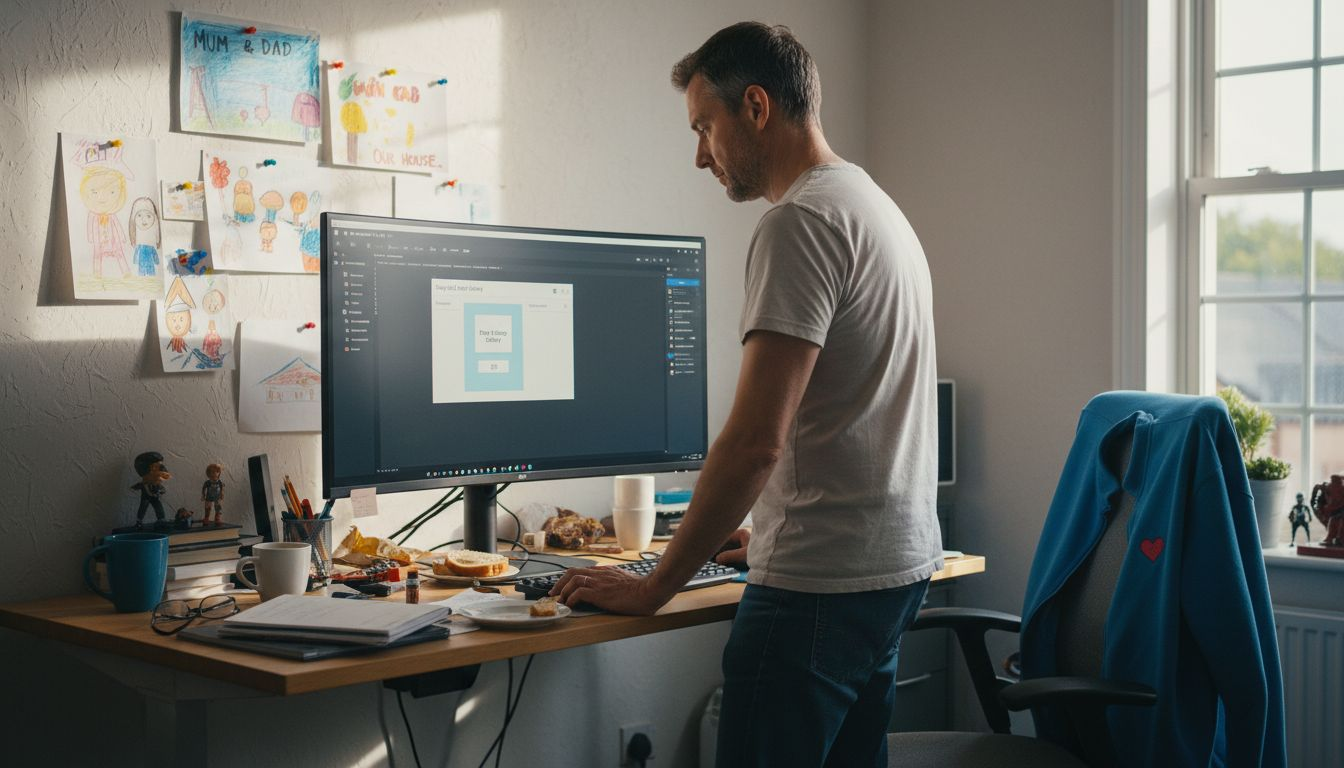 Developer arranging modular design system components